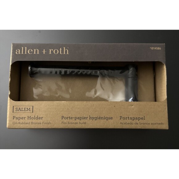 Allen+Roth Salem Toilet Paper Holder Oil-Rubbed Bronze Finish Wall Mount NEW! - Picture 1 of 2